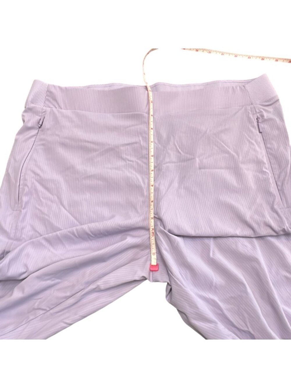 Chico's Pants Size 1 M Purple Zenergy Striped UPF Bungee Cropped Capri Women - Picture 11 of 11
